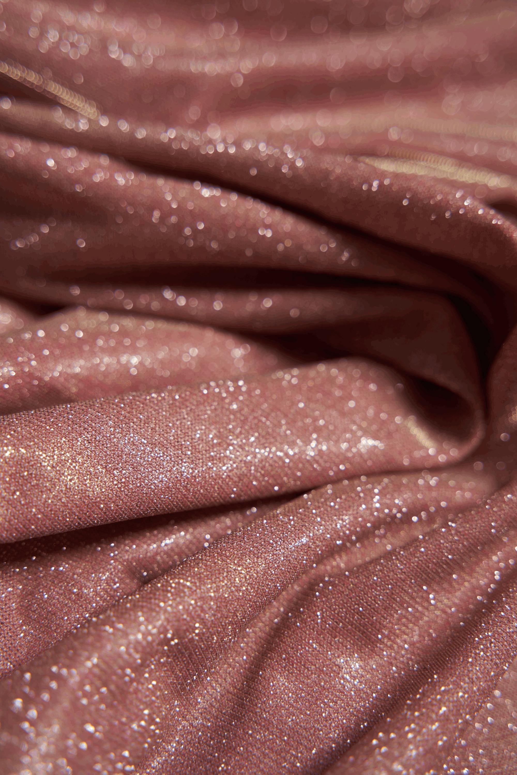 Dusty Pink Glitter Fabric by the Yard | Lurex Spandex Knit for Wedding Dresses, Evening Gowns, Costumes & Backdrops Sparkle Shimmer Fabric.