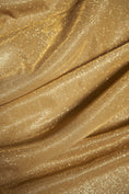 Load image into Gallery viewer, Gold Glitter Fabric | Lurex Spandex Knit by the Yard | Sparkle Shimmer Wedding Fabric for Evening Gowns, Costumes & Backdrops, Prom Dresses
