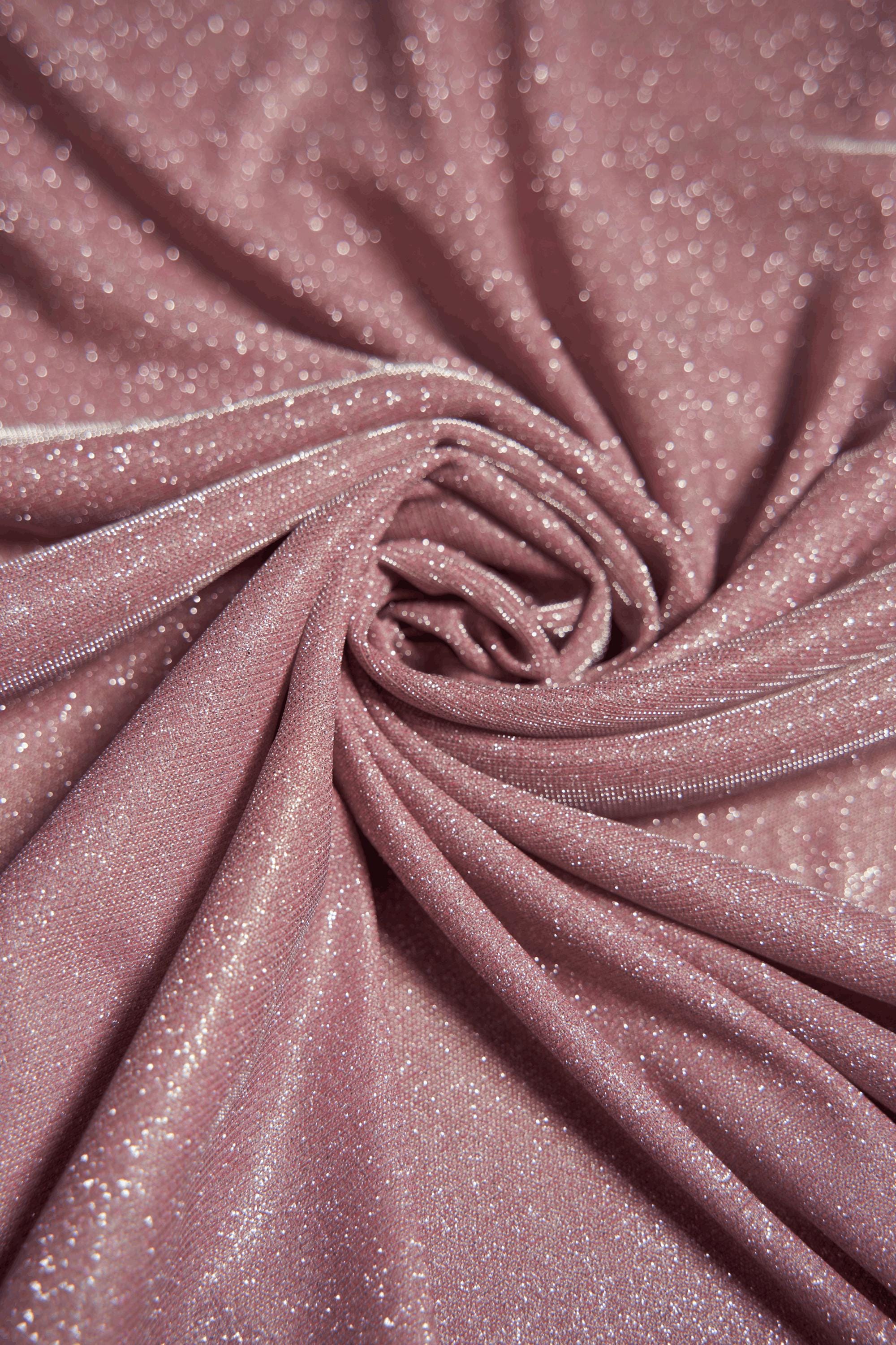 Pink Glitter Lurex Fabric by the Yard | Sparkle Shimmer Wedding & Festival Fabric | Perfect for Evening Gowns, Costumes and  Backdrops.