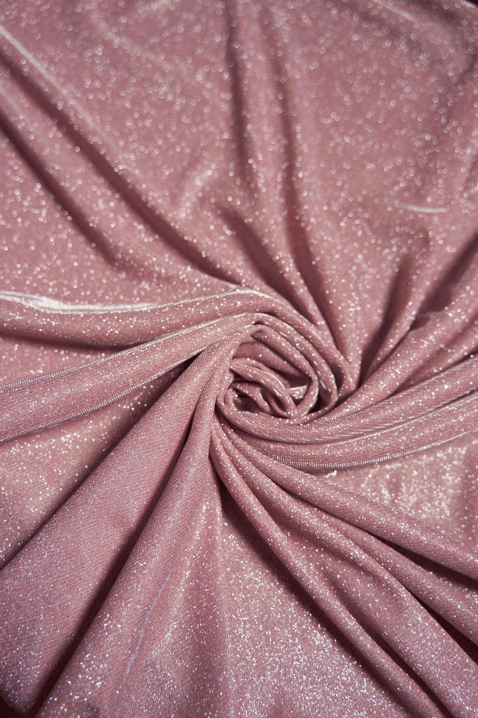 Pink Glitter Lurex Fabric by the Yard | Sparkle Shimmer Wedding & Festival Fabric | Perfect for Evening Gowns, Costumes and  Backdrops.