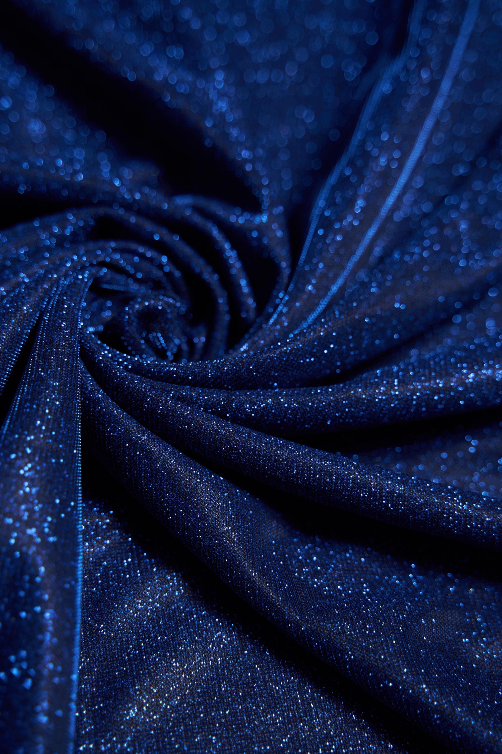 Top-Rated Royal Blue Glitter Fabric: Luxury Lurex Spandex Knit by the Yard for Evening Gowns, Costumes & Backdrops,Prom Dresses and Garments