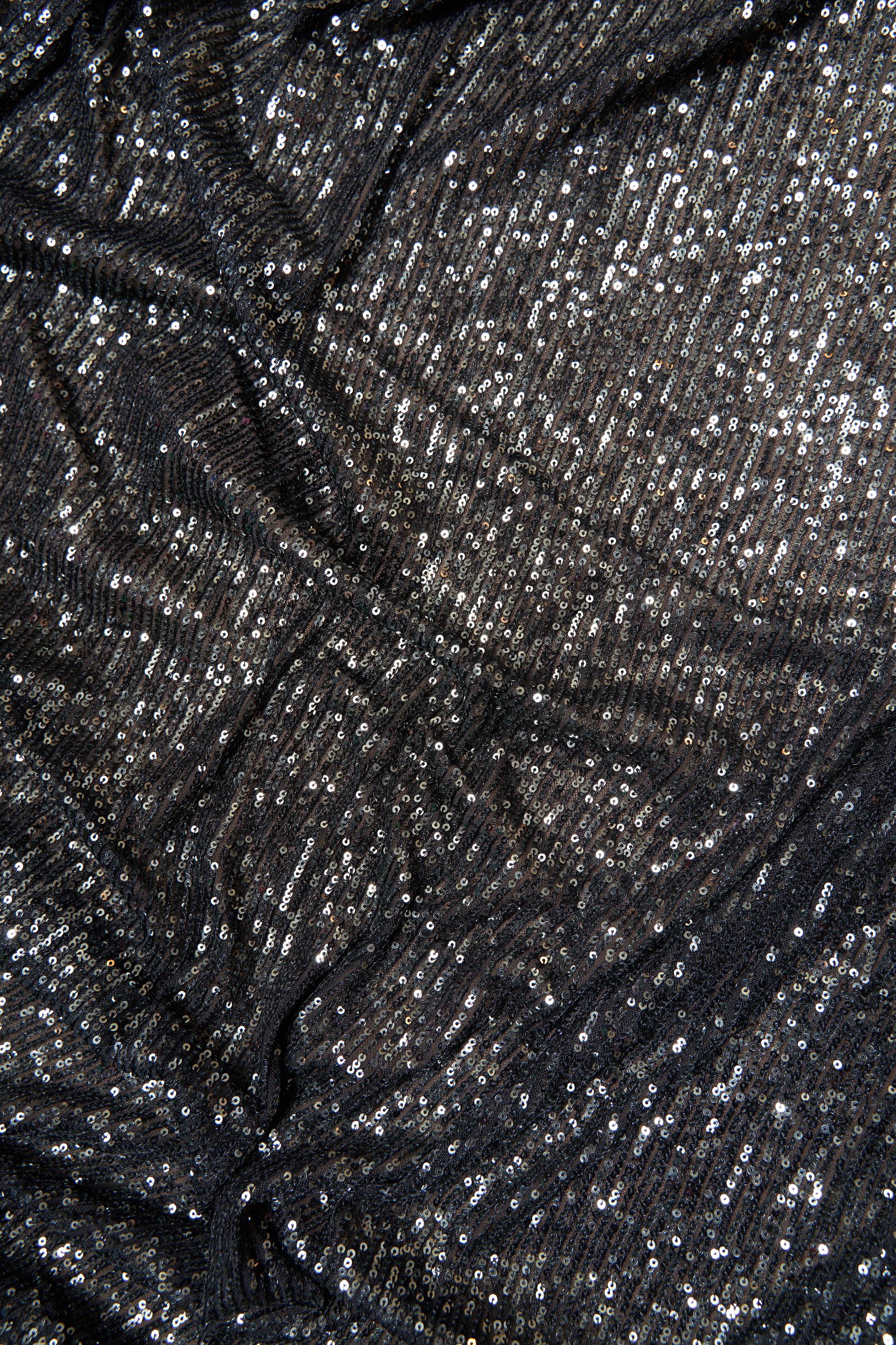 Iridescent Black Grey Striped Sequin Stretch Mesh Fabric  Sparkling Sequin Mesh for Dresses, Costumes, Gowns, and DIY Projects, Prom