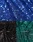 Load image into Gallery viewer, Iridescent Striped Sequin Fabric on Stretch Mesh Sparkly Sequin Fabric for Dresses, Gowns, Costumes, Bridal, Evening Wear, Prom Dresses
