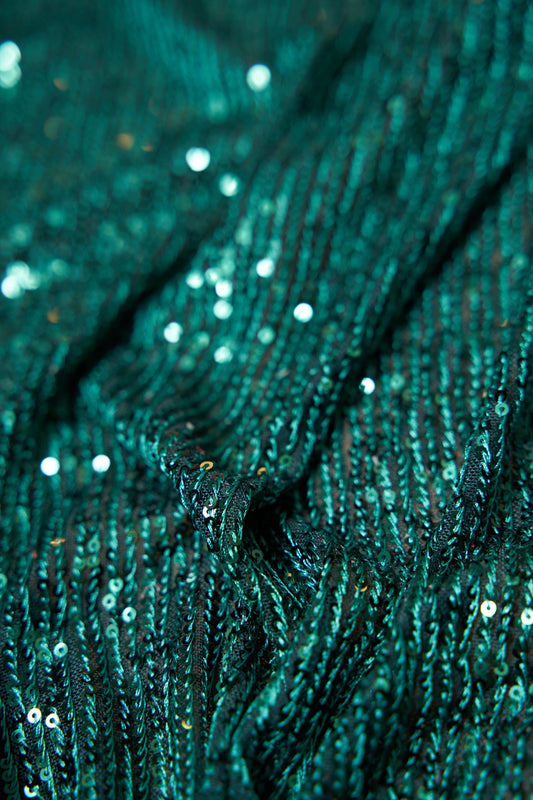 Iridescent Striped Sequin Fabric on Stretch Mesh  Sparkly Sequin Fabric for Dresses, Gowns, Costumes, Evening Wear, DIY Fashion Projects