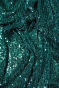 Load image into Gallery viewer, Iridescent Striped Sequin Fabric on Stretch Mesh  Sparkly Sequin Fabric for Dresses, Gowns, Costumes, Evening Wear, DIY Fashion Projects
