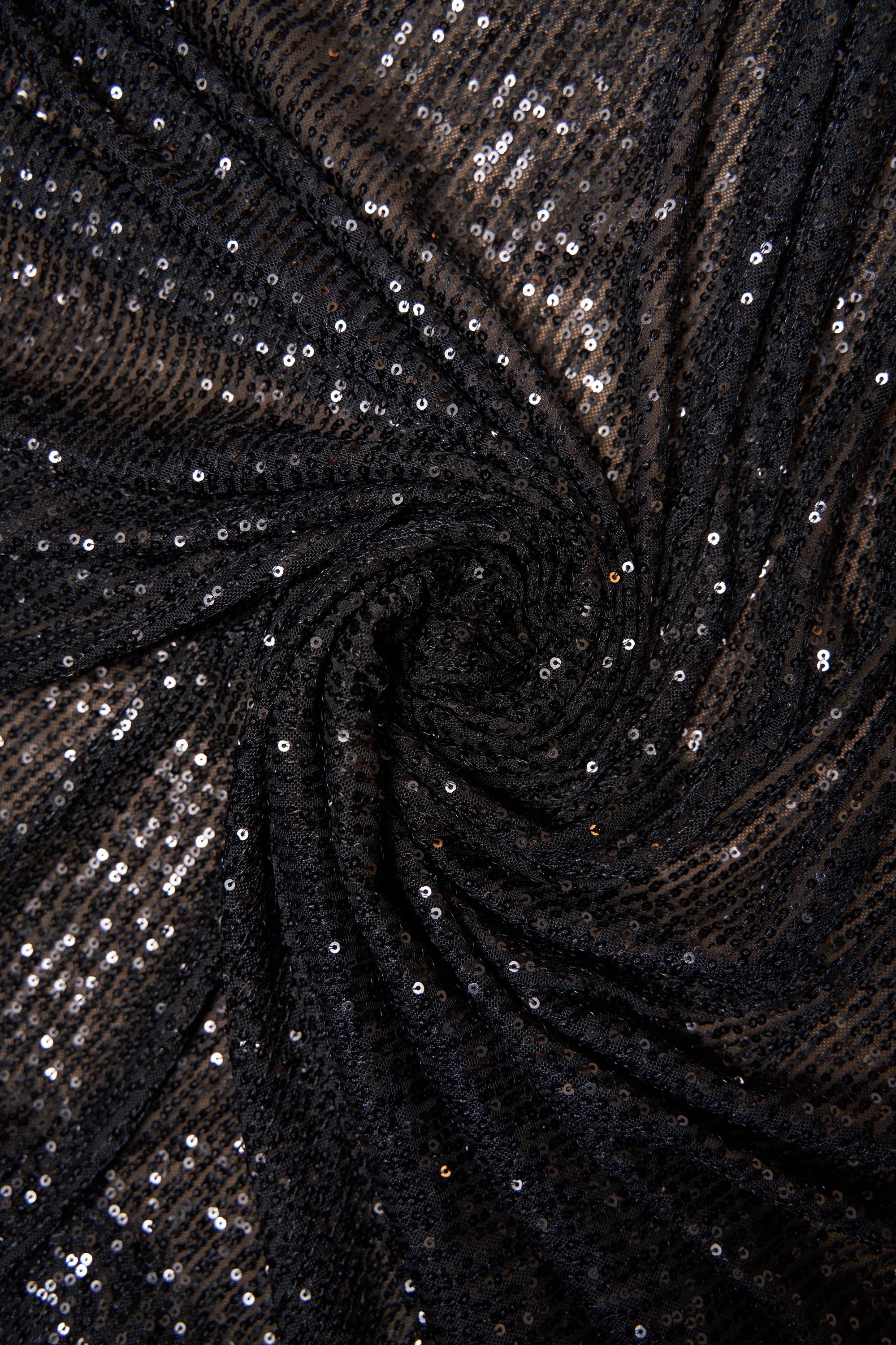 Iridescent Black Striped Sequin Stretch Mesh Fabric  Sparkling Sequin Mesh for Dresses, Costumes, Gowns, and DIY Projects, Prom