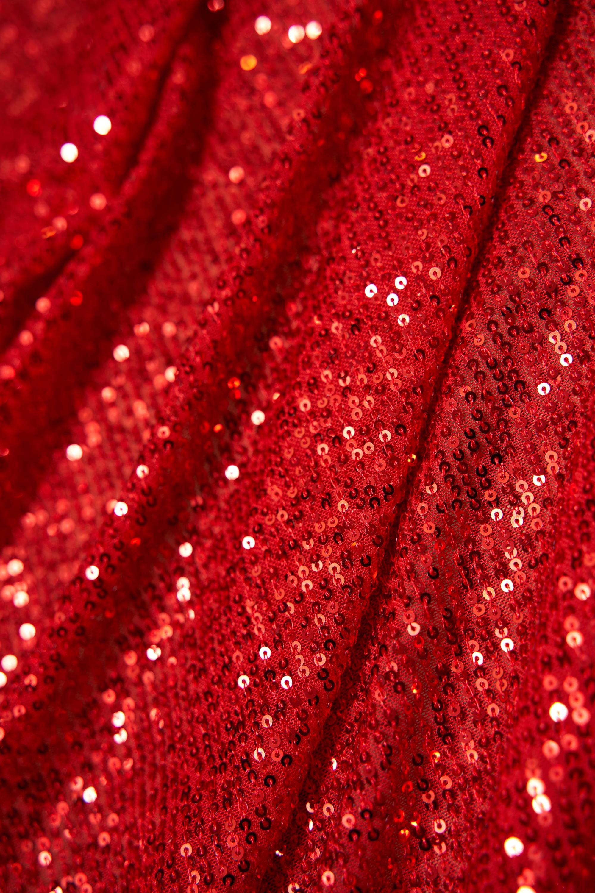 Iridescent Red Striped Sequin Fabric on Stretch Mesh - Shiny Glitter Sequins for Sewing, Crafting, Apparel, Costumes, DIY Projects. Prom