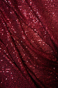 Load image into Gallery viewer, Iridescent Ruby Striped Sequin Fabric on Stretch Mesh - Shiny Glitter Sequins for Sewing, Crafting, Apparel, Costumes, DIY Projects, Prom.
