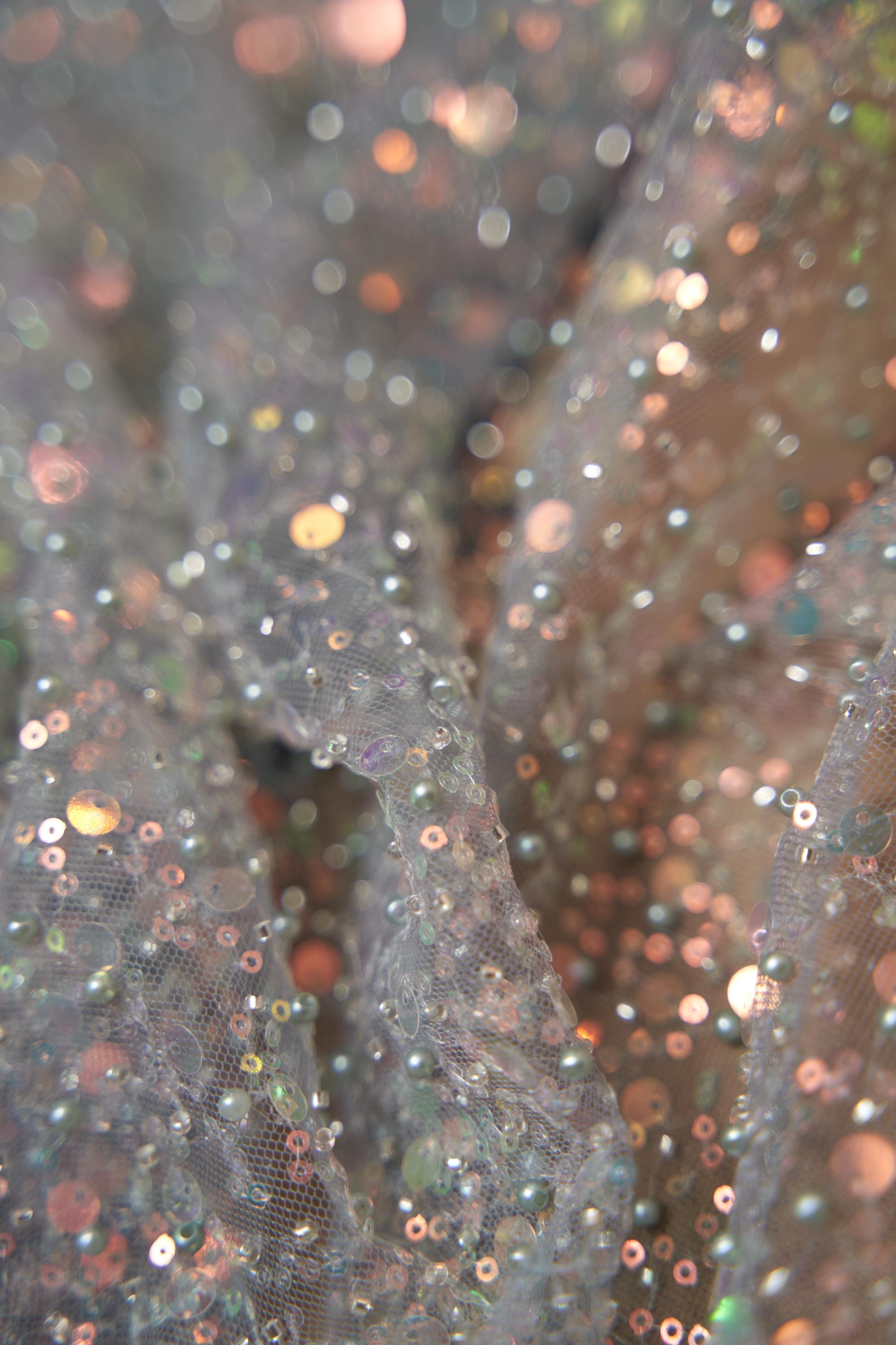 beaded material for wedding dresses Flower Bridal Lace Fabric With Beads and Sequins, Off-white or Ice Gold