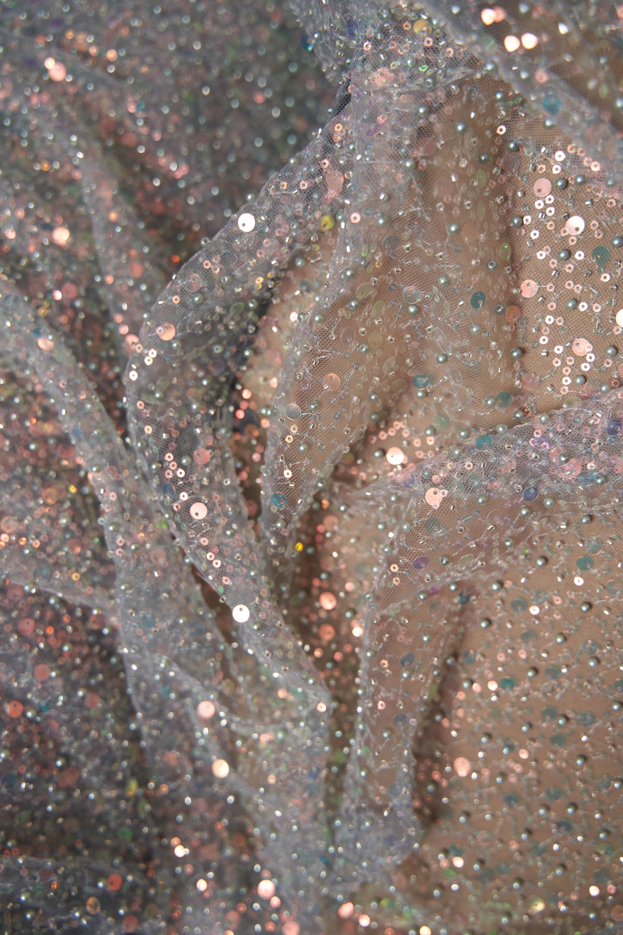 Exclusive Bridal Iridescent Beaded Embroidery Lace Fabric for Wedding NEXTSTYLE FABRICS Exclusive Bridal Iridescent Beaded Embroidery Lace Fabric for Wedding NEXTSTYLE FABRICS