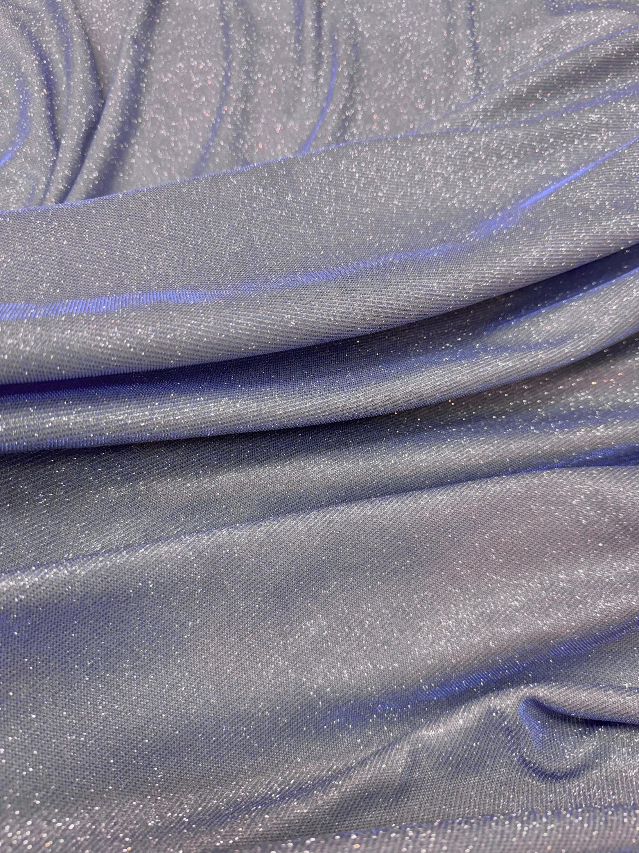 Grey-Blue Glitter Lurex Fabric by the Yard|Sparkle Shimmer Spandex Knit Fabric for Evening Gowns, Backdrops & Festival Costumes,Prom Dresses