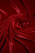 Load image into Gallery viewer, Deep Red Velvet Stretch Fabric- Soft Luxury 4 Way Stretch Velvet by the Yard for Costumes & Fashion Bows, Evening and Prom Dresses, Garments
