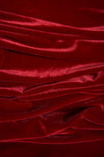 Load image into Gallery viewer, Deep Red Velvet Stretch Fabric- Soft Luxury 4 Way Stretch Velvet by the Yard for Costumes & Fashion Bows, Evening and Prom Dresses, Garments
