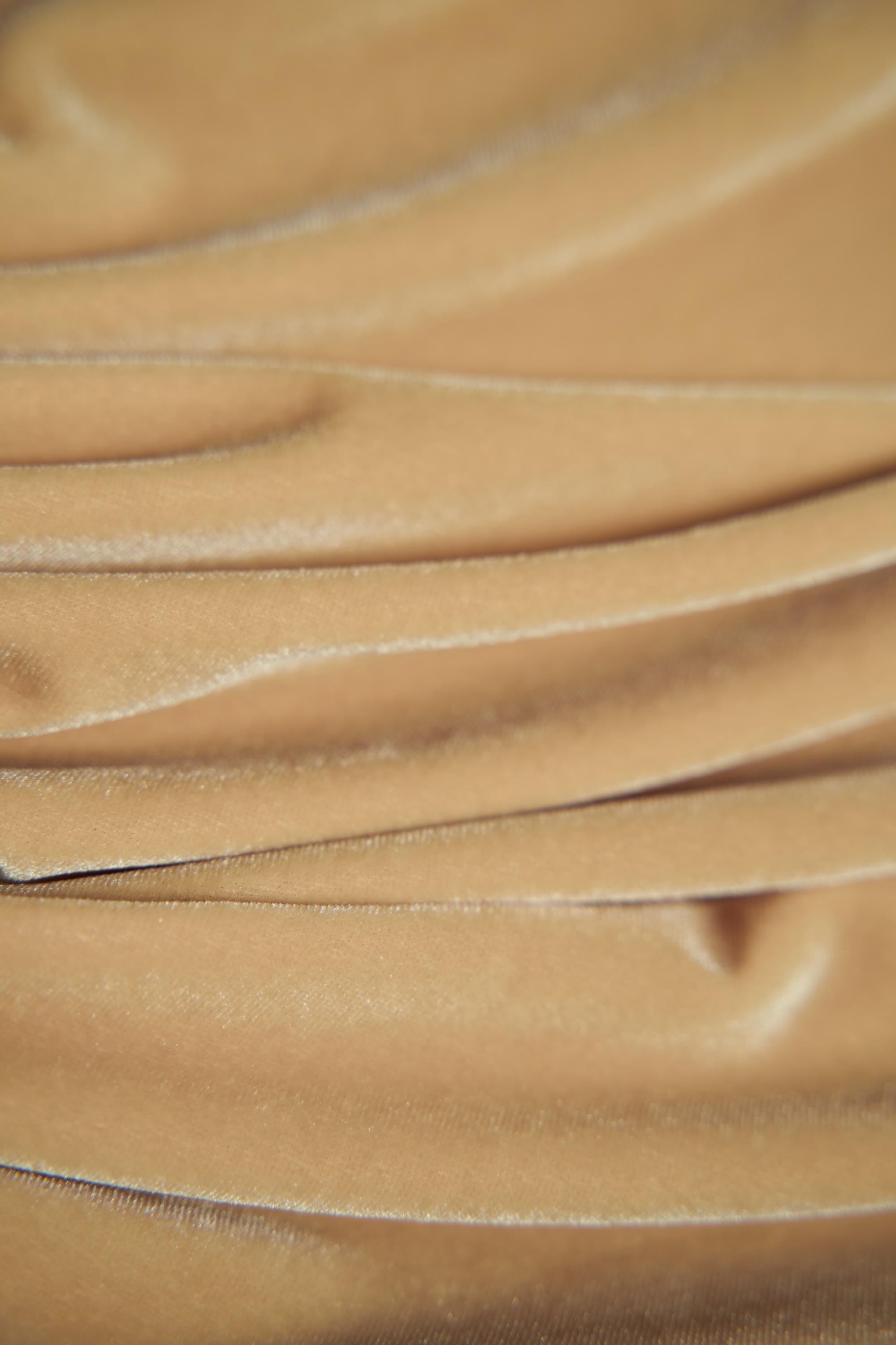 Light Gold Velvet Stretch Fabric by the Yard - Luxury 4-Way Stretch Velvet for Costumes, Bows, & Fashion Projects.