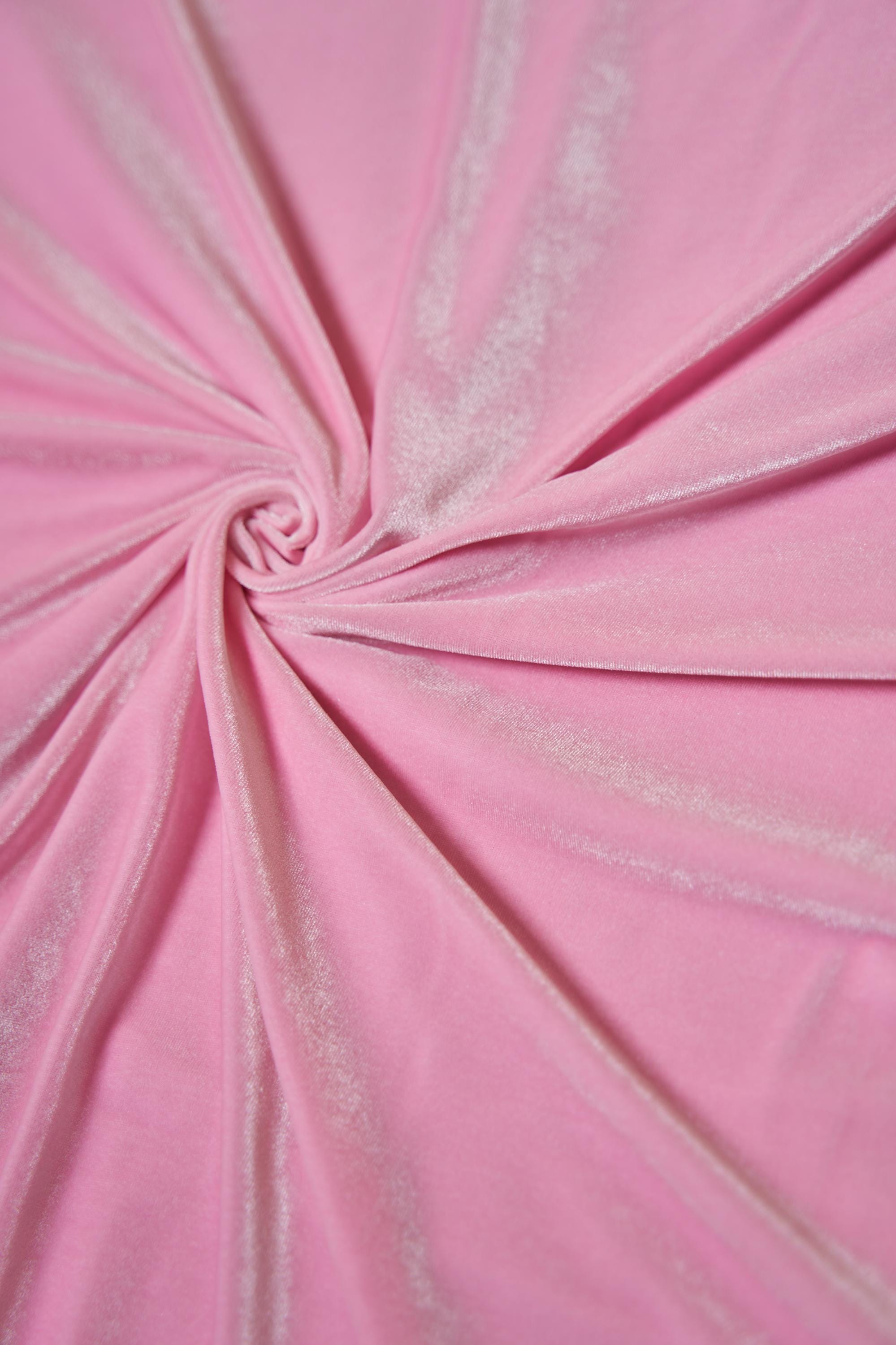 Soft Pink Stretch Velvet Fabric- 4-Way Stretch Dress Material | Perfect for Party Dresses and Crafts -By the Yard for Prom and Evening Gowns