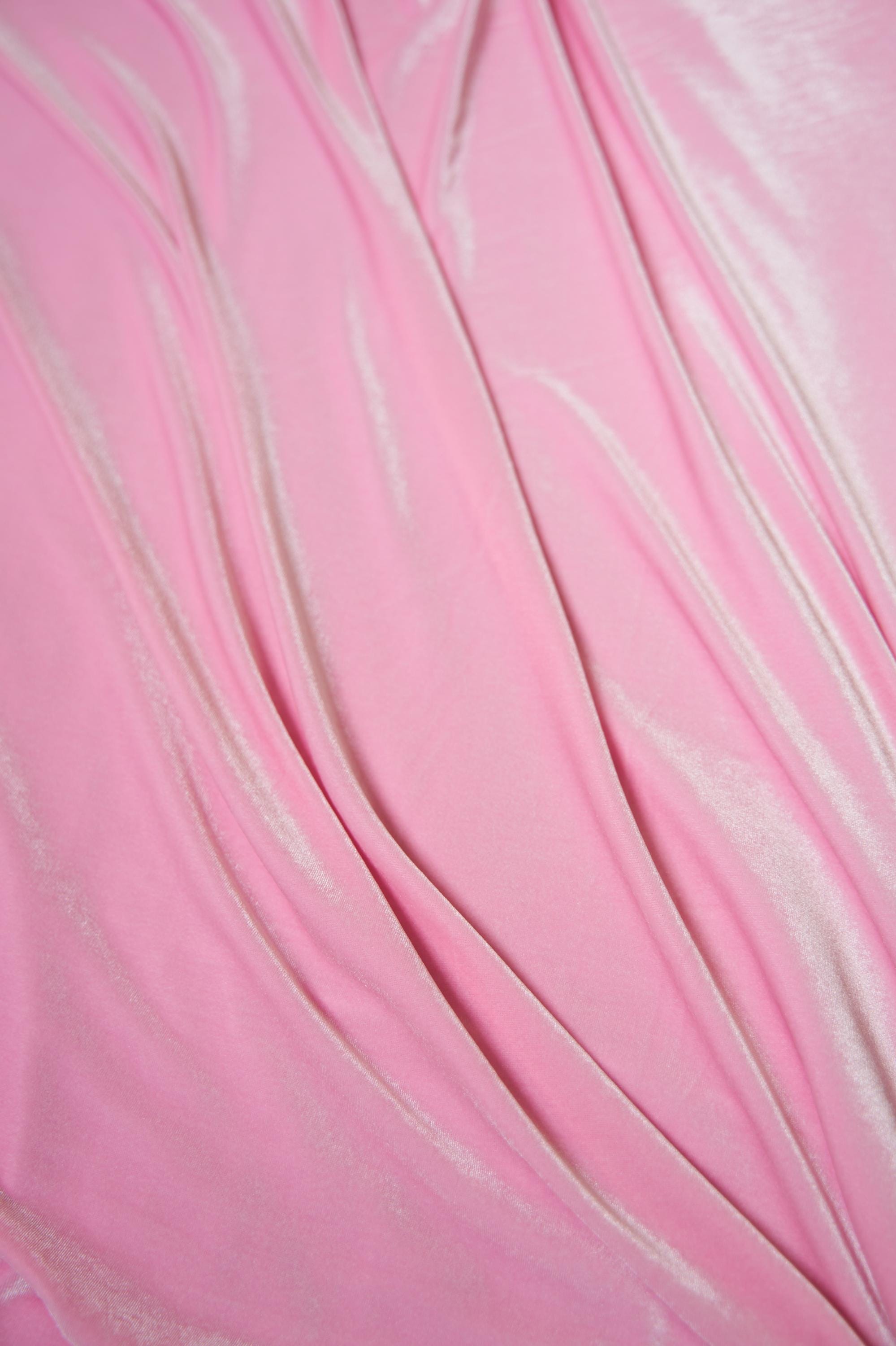 Soft Pink Stretch Velvet Fabric- 4-Way Stretch Dress Material | Perfect for Party Dresses and Crafts -By the Yard for Prom and Evening Gowns