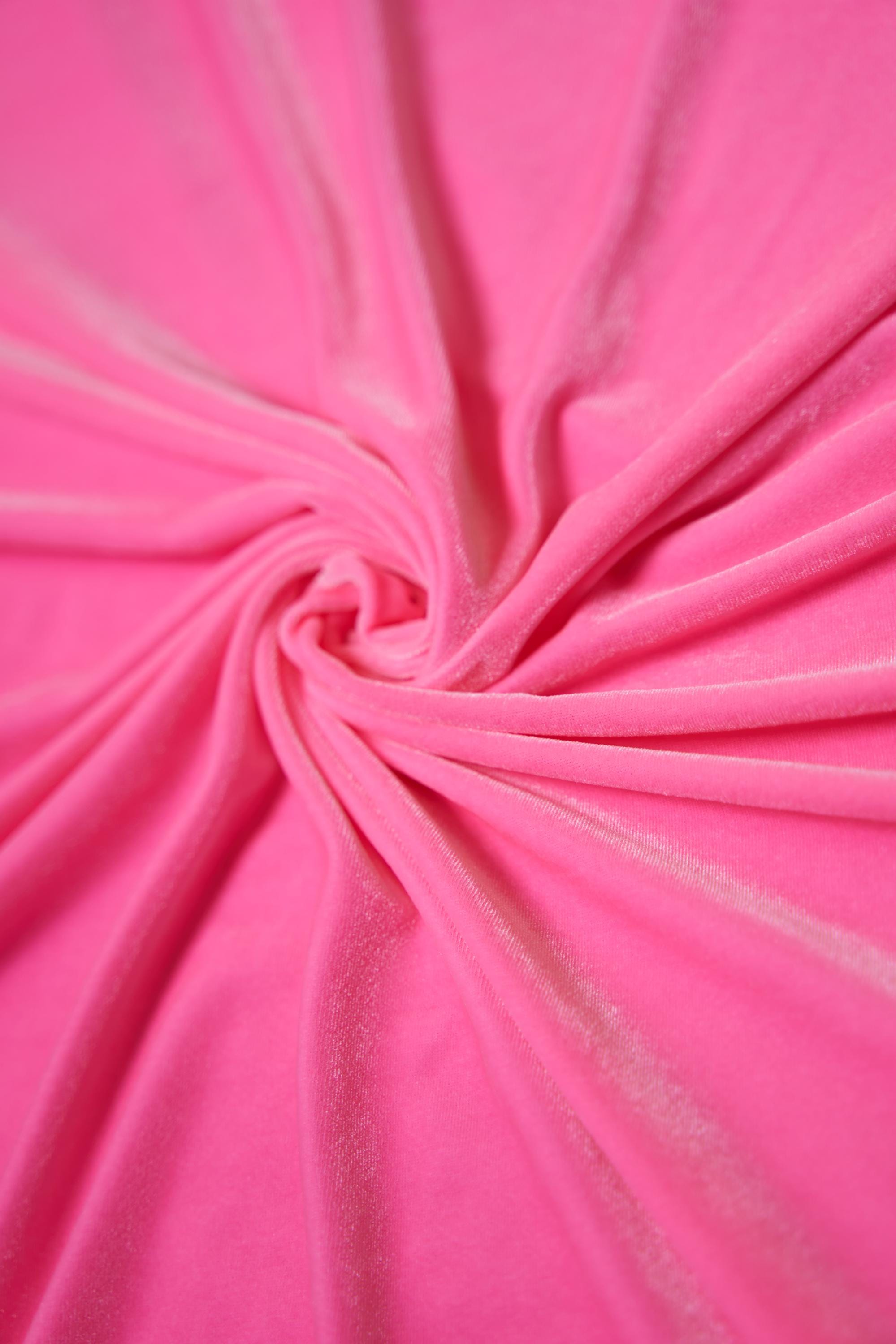 Barbie Pink Velvet Fabric by the Yard | Luxury Stretch Velvet for Dresses | Soft Velvet Fabric for Fashion, Prom and Evening Dresses