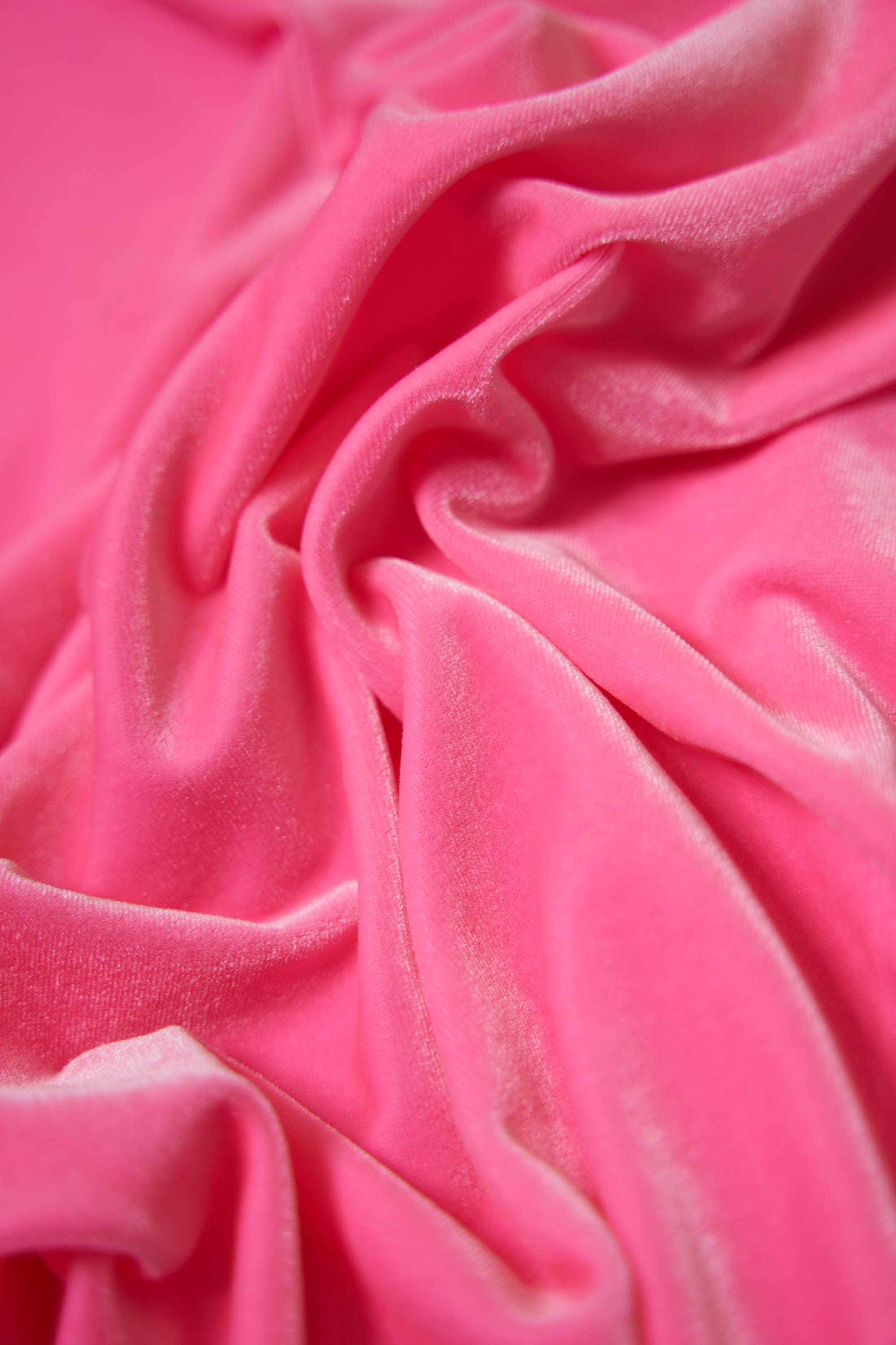 Barbie Pink Velvet Fabric by the Yard | Luxury Stretch Velvet for Dresses | Soft Velvet Fabric for Fashion, Prom and Evening Dresses