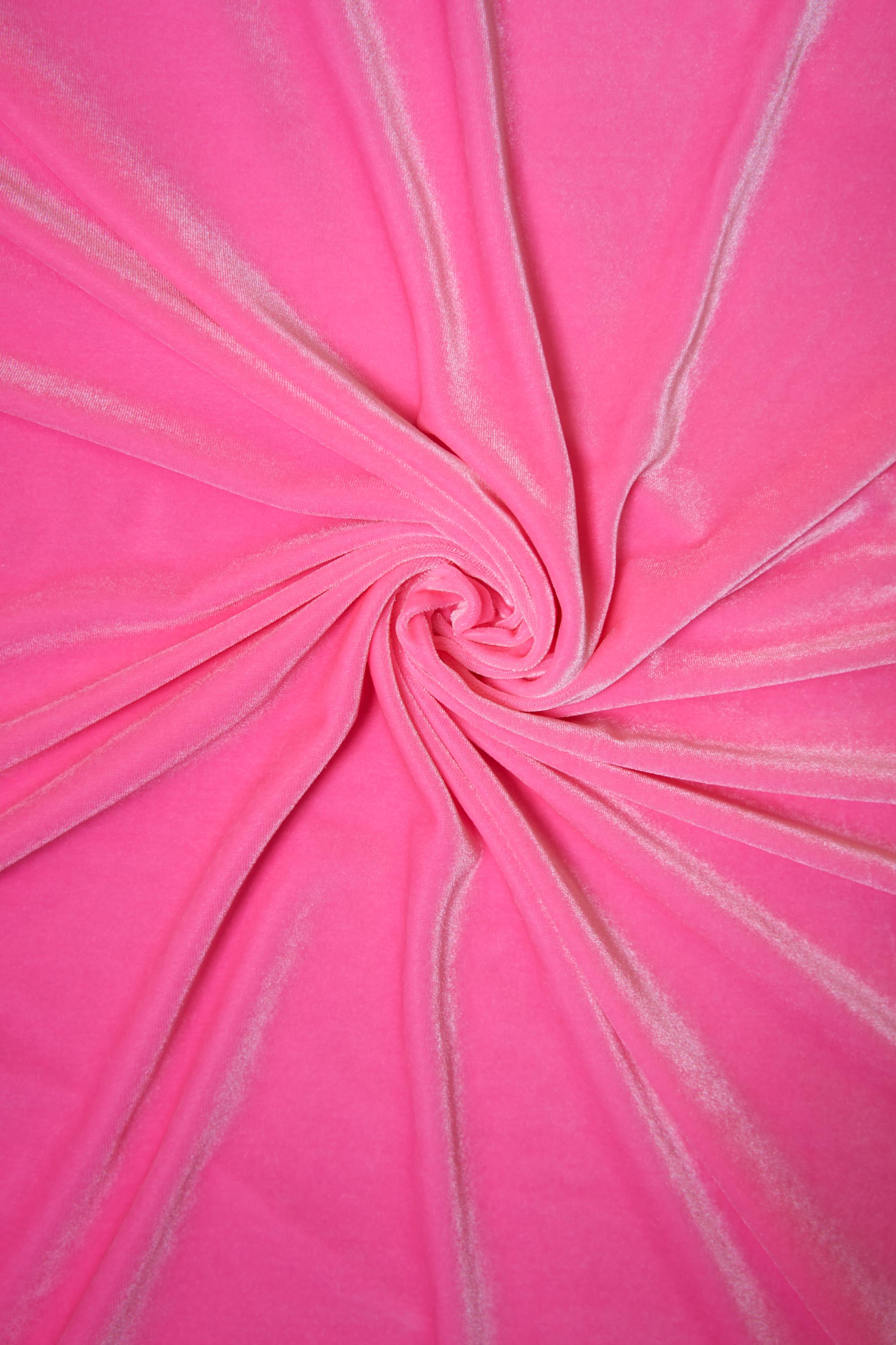 Barbie Pink Velvet Fabric by the Yard | Luxury Stretch Velvet for Dresses | Soft Velvet Fabric for Fashion, Prom and Evening Dresses