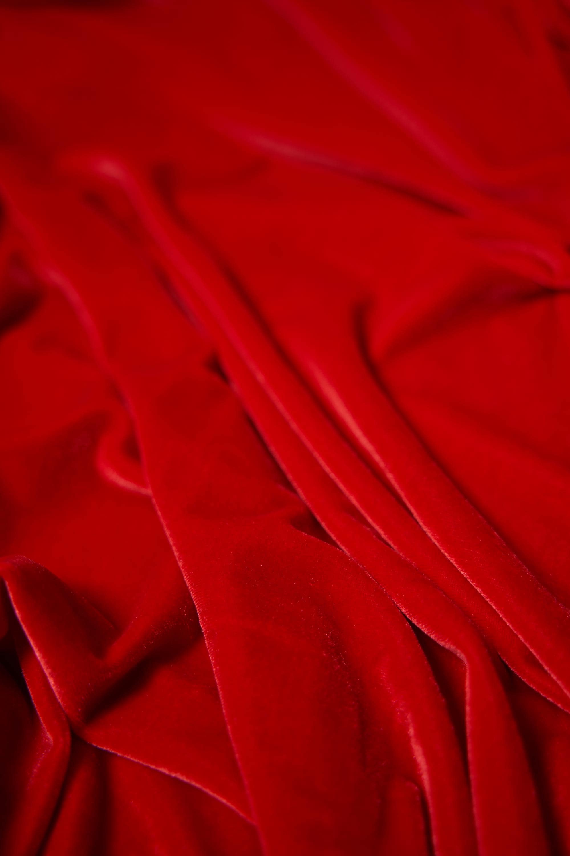 Red Stretch Velvet by the Yard | Luxurious Red Velvet Fabric for Apparel, Party, Prom and Evening Dresses. Premium Red Stretch Velvet Fabric