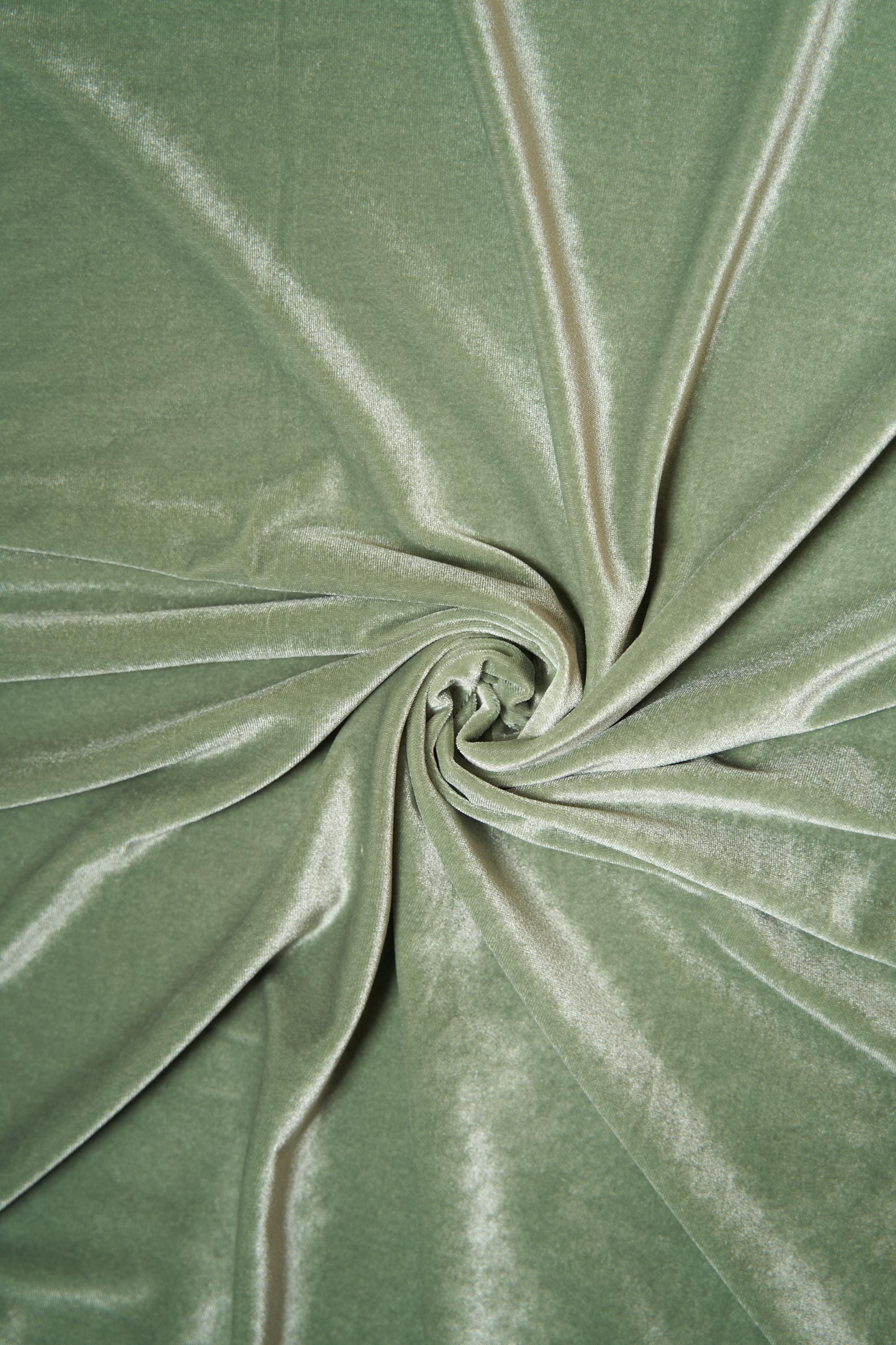 Sage Green Stretch Velvet Fabric-4 Way Stretch Soft Green Velvet by the Yard for Apparel & Crafts. Premium Velvet for Prom and Evening Gowns