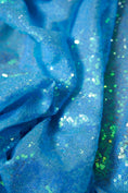 Load image into Gallery viewer, Blue Sequin Fabric by the Yard -3mm Iridescent Stretch Sequins on Mesh for Weddings, Costumes & Glamorous Projects, Prom and Evening Dresses
