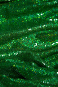 Load image into Gallery viewer, Iridescent Green Sequin Fabric by the Yard - Luxury Shiny Sequins for Dresses, Modern Fashion, & Designer Projects. Prom and Evening Fabrics
