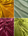 Load image into Gallery viewer, Stretchy Velvet Fabric | Soft Velvet Fabric by the Yard | Luxury 4-Way Stretch Velvet Colors Collection for Costumes & Bows, Prom Dresses
