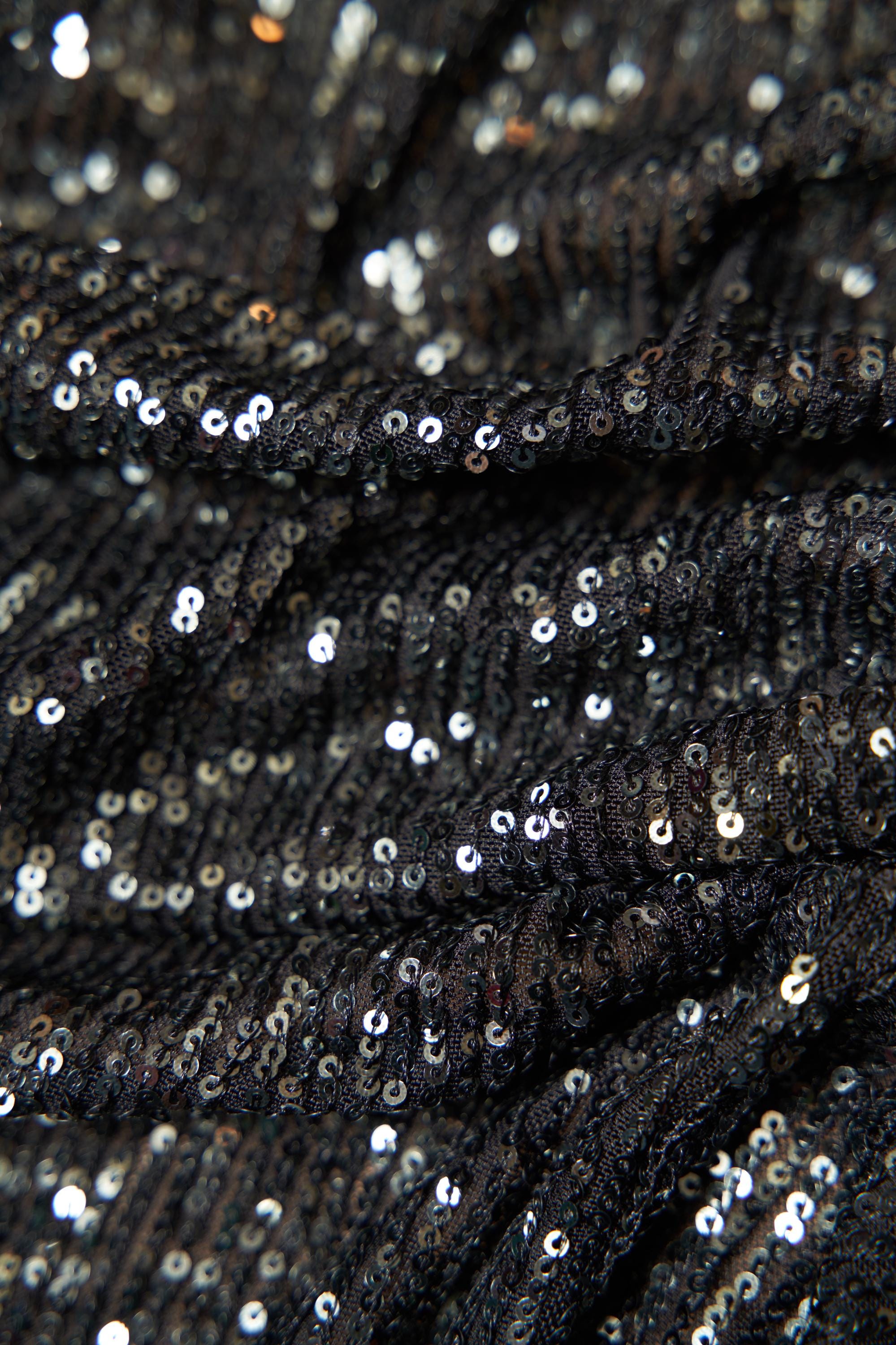 Iridescent Black Grey Striped Sequin Stretch Mesh Fabric  Sparkling Sequin Mesh for Dresses, Costumes, Gowns, and DIY Projects, Prom