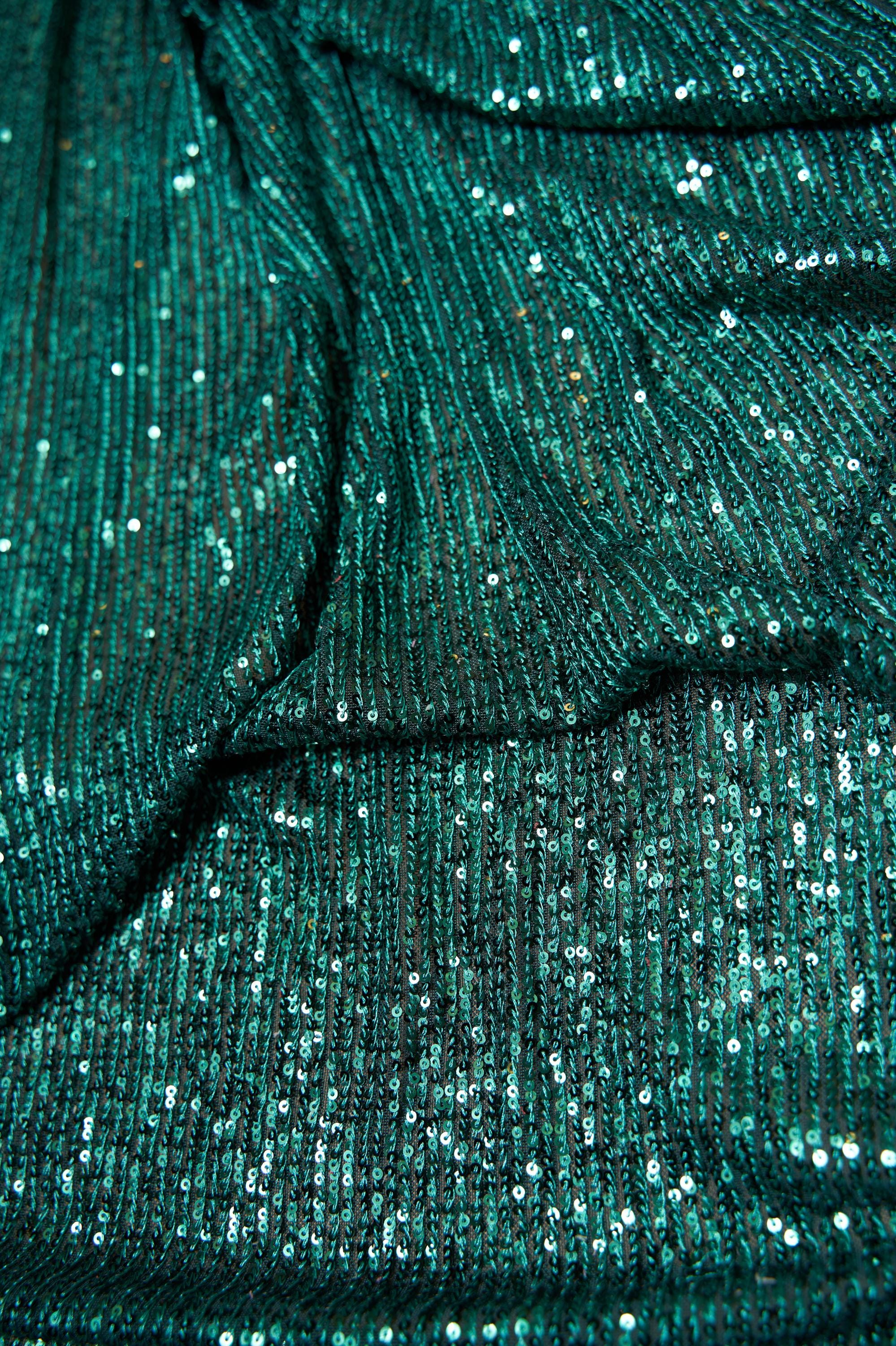 Iridescent Striped Sequin Fabric on Stretch Mesh  Sparkly Sequin Fabric for Dresses, Gowns, Costumes, Evening Wear, DIY Fashion Projects