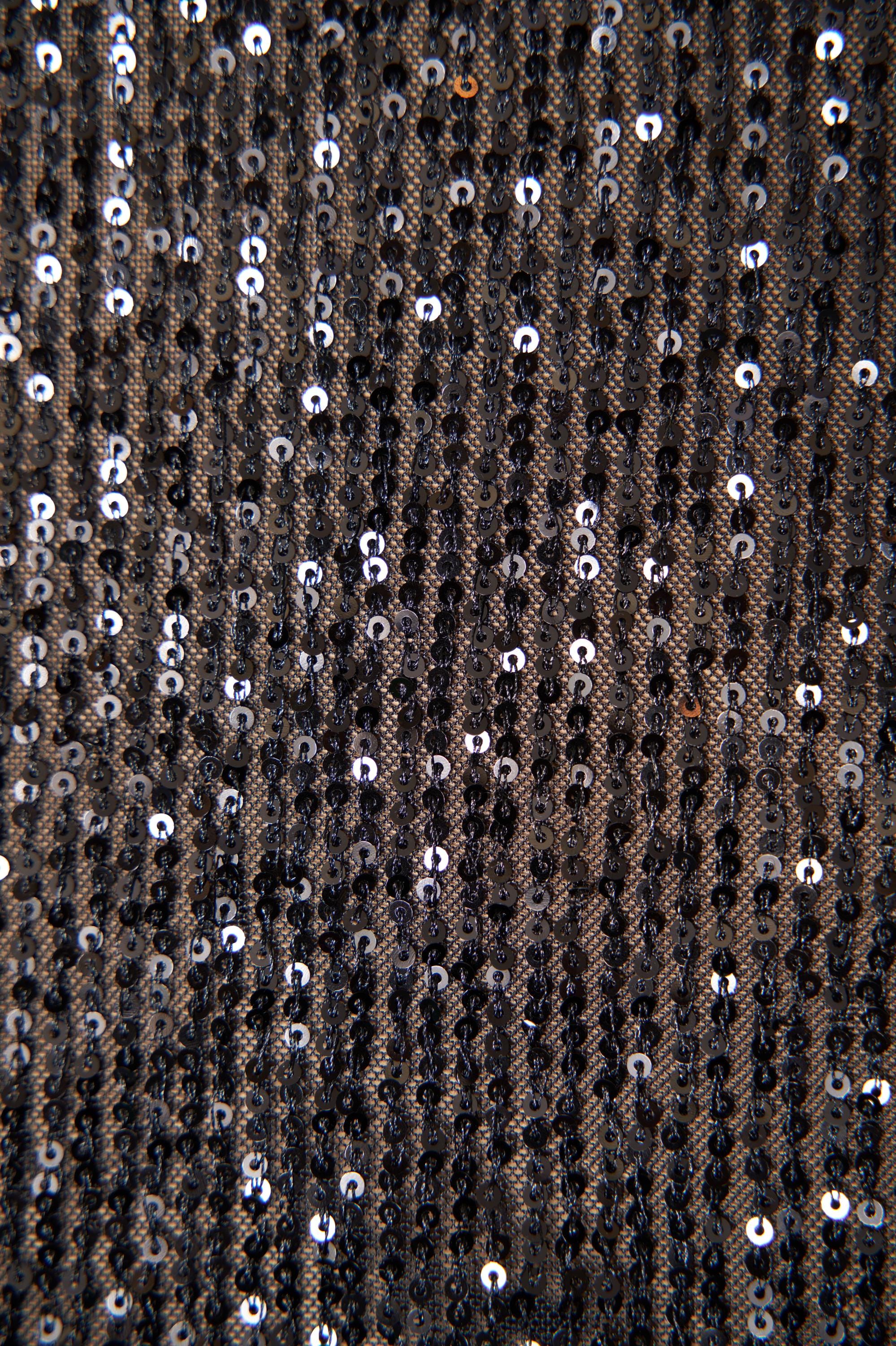 Iridescent Black Striped Sequin Stretch Mesh Fabric  Sparkling Sequin Mesh for Dresses, Costumes, Gowns, and DIY Projects, Prom