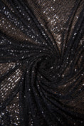 Load image into Gallery viewer, Iridescent Black Striped Sequin Stretch Mesh Fabric  Sparkling Sequin Mesh for Dresses, Costumes, Gowns, and DIY Projects, Prom
