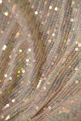 Load image into Gallery viewer, Iridescent Striped Sequin Fabric on Stretch Mesh  Sparkly Sequin Fabric for Dresses, Gowns, Costumes, Bridal, Evening Wear, Prom Dresses
