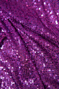 Load image into Gallery viewer, Iridescent Plum Striped Sequin Fabric on Stretch Mesh - Shiny Glitter Sequins for Sewing, Crafting, Apparel, Costumes, DIY Projects, Prom
