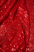 Load image into Gallery viewer, Iridescent Red Striped Sequin Fabric on Stretch Mesh - Shiny Glitter Sequins for Sewing, Crafting, Apparel, Costumes, DIY Projects. Prom
