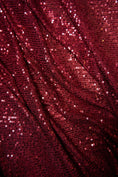 Load image into Gallery viewer, Iridescent Ruby Striped Sequin Fabric on Stretch Mesh - Shiny Glitter Sequins for Sewing, Crafting, Apparel, Costumes, DIY Projects, Prom.
