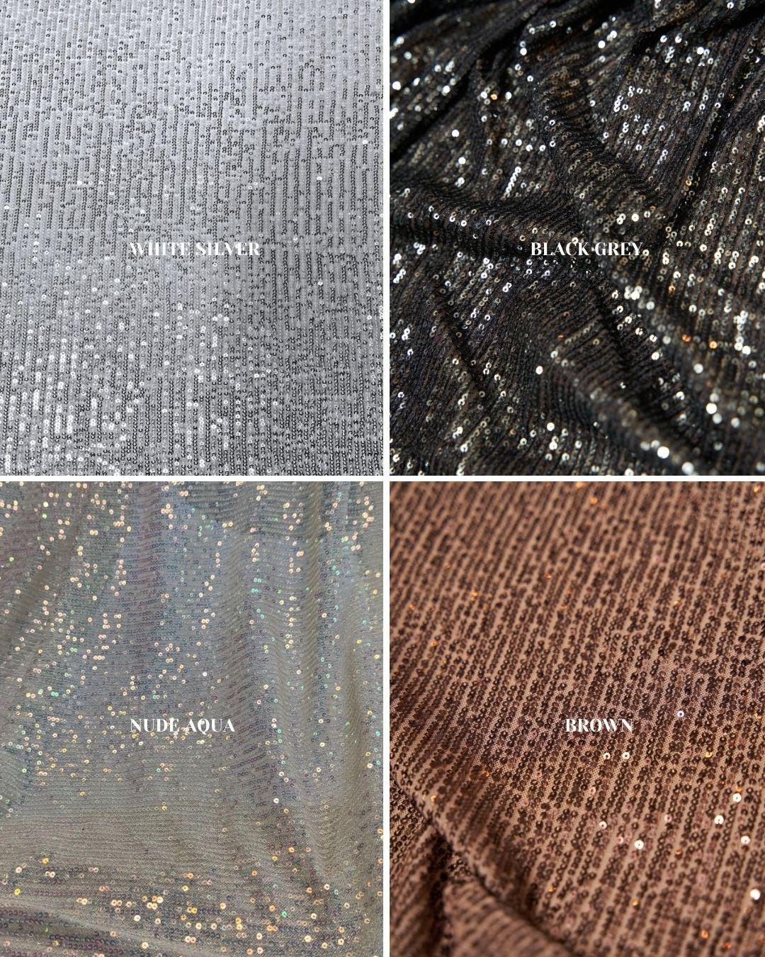 Iridescent Striped Sequin Fabric on Stretch Mesh Sparkly Sequin Fabric for Dresses, Gowns, Costumes, Bridal, Evening Wear, Prom Dresses