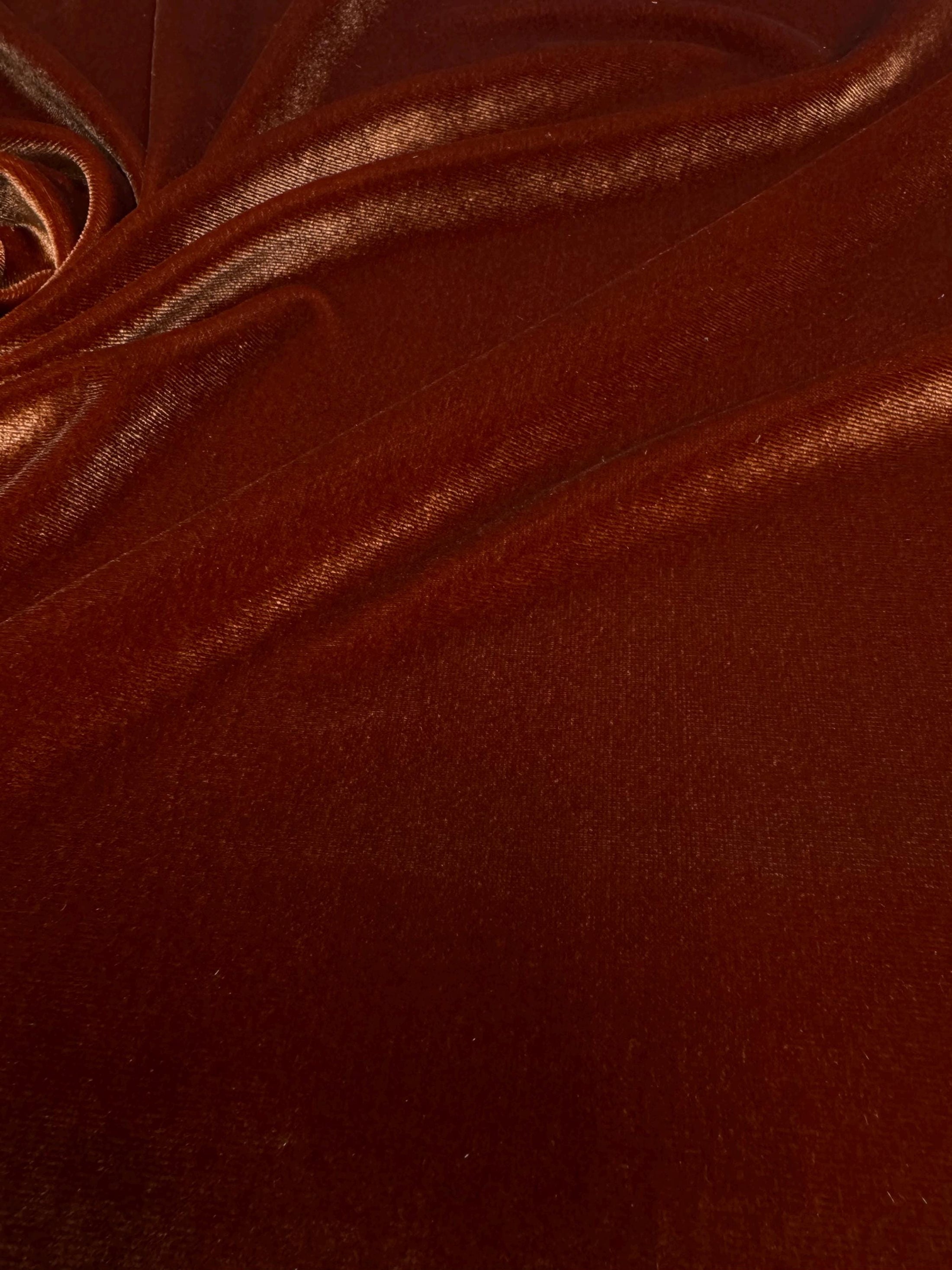 Rust Stretch Velvet Fabric - Premium Velvet by the Yard | Perfect for Party Dresses & Wedding Apparel, Prom Dresses, Evening Gowns. Costumes