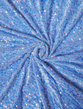 Load image into Gallery viewer, Baby Blue Iridescent Fabric, Velvet Sequin Fabric, Stretch Velvet Fabric by the Yard, Luxury 2 Way Stretch Velvet Fashion Fabric
