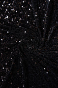 Load image into Gallery viewer, Black Velvet Sequin Fabric, Stretch Velvet Fabric by the Yard, Festival Wear, Dance Fabric, Luxury 2 Way Stretch Velvet Fashion Fabric
