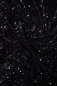 Load image into Gallery viewer, Black Velvet Sequin Fabric, Stretch Velvet Fabric by the Yard, Festival Wear, Dance Fabric, Luxury 2 Way Stretch Velvet Fashion Fabric
