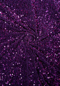 Load image into Gallery viewer, Plum Velvet Sequin Fabric, Stretch Velvet Fabric by the Yard, Luxury Fashion Fabric, Modern Shiny Fabric for Dresses
