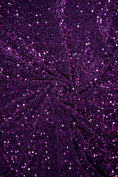 Load image into Gallery viewer, Plum Velvet Sequin Fabric, Stretch Velvet Fabric by the Yard, Luxury Fashion Fabric, Modern Shiny Fabric for Dresses
