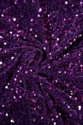 Load image into Gallery viewer, Plum Velvet Sequin Fabric, Stretch Velvet Fabric by the Yard, Luxury Fashion Fabric, Modern Shiny Fabric for Dresses
