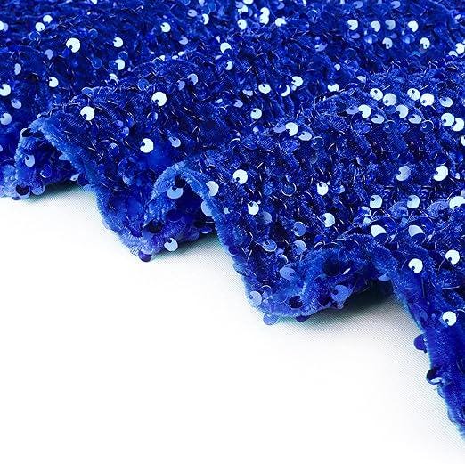 Royal Blue Sequin Velvet Fabric, Blue Iridescent Fabric by the Yard, Luxury Velvet Fabric, Modern Next Style Fabric