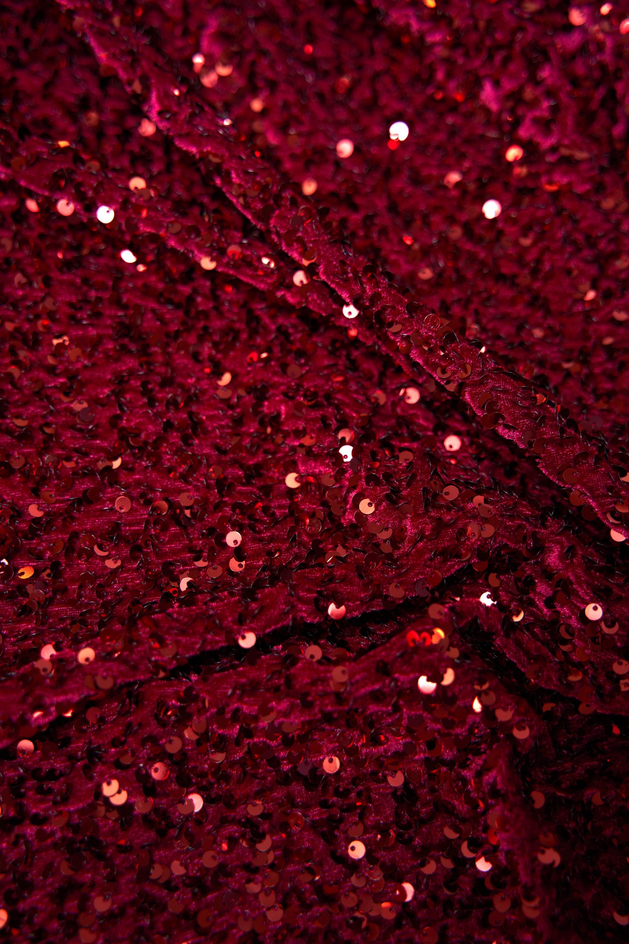 Wine Velvet Sequins Fabric, Shiny Velvet Fabric by the Yard, Luxury Wedding Fabric, Modern Designer Fabric, Fashion Fabric