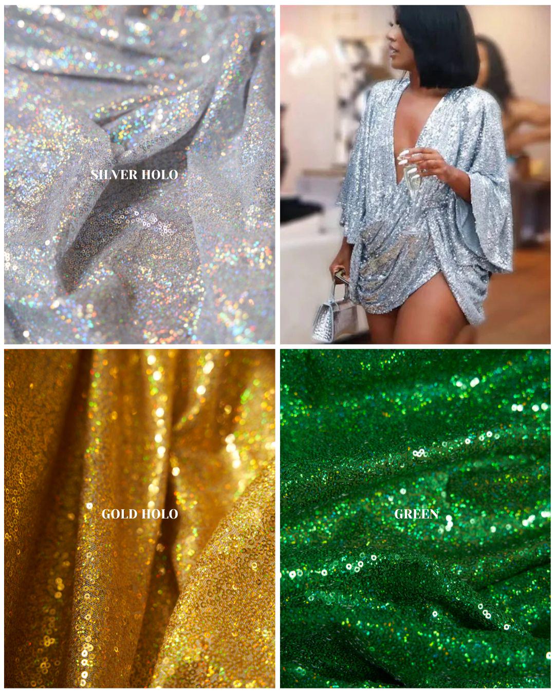 Iridescent Sequin Fabric by the Yard | Glitz Stretch Sequins on Mesh | Shiny Sequin Fabric for Weddings and Events. Prom and evening Dresses