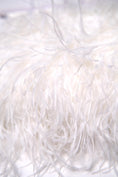 Load image into Gallery viewer, White Ostrich Feather Trim, Fringe with Satin Ribbon, Feather Trimming By The Yard, Ostrich Hair Trim, Feather Decoration
