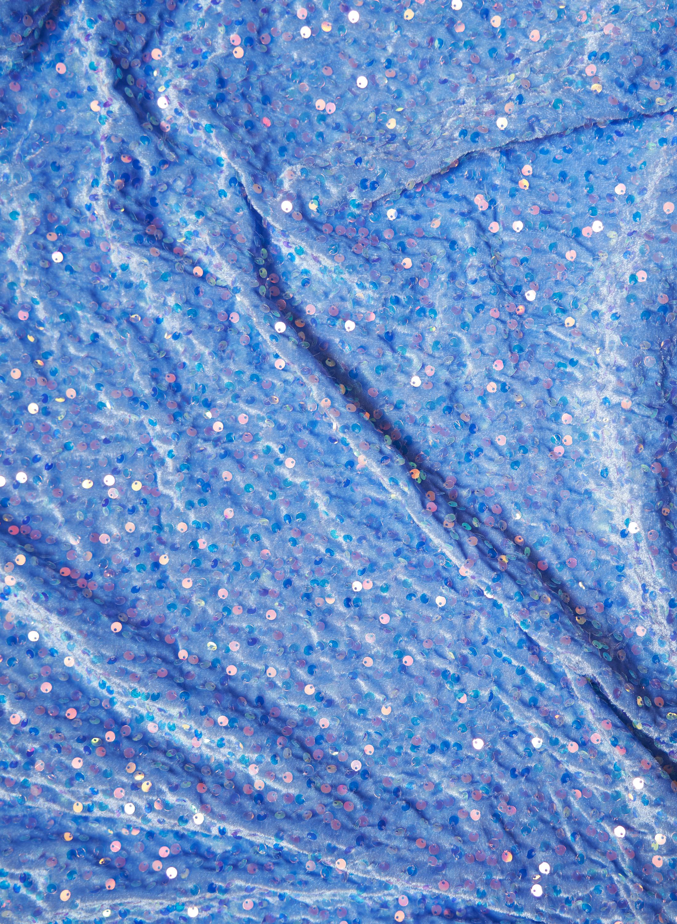 Baby Blue Iridescent Fabric, Velvet Sequin Fabric, Stretch Velvet Fabric by the Yard, Luxury 2 Way Stretch Velvet Fashion Fabric