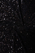 Load image into Gallery viewer, Black Velvet Sequin Fabric, Stretch Velvet Fabric by the Yard, Festival Wear, Dance Fabric, Luxury 2 Way Stretch Velvet Fashion Fabric
